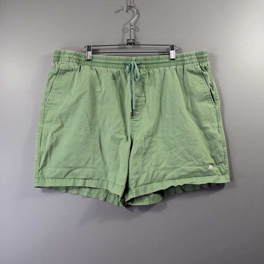 Brooks Brothers Shorts Mens 2XL Green Chino Elastic Waist Pockets 5.5" Inseam